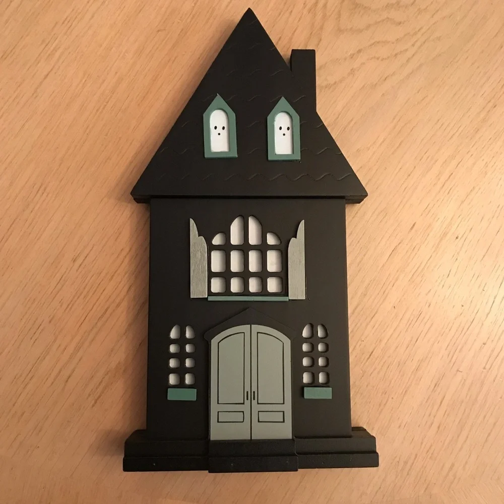 Halloween Mantel Wood House Black - Hyde & EEK! Boutique
